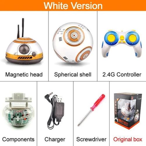 Avec bote d'origine - Robot Intelligent 2.4g Bb8 Amlior, Rc 20.5cm, Voiture Jouet Pour Enfants Avec Musique, Tlcommande, Figurine D'action