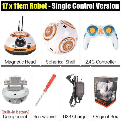 Avec bote d'origine - Upgrade BB-8 Ball 20.5cm Star Wars RC Droid Robot 2.4G Remote Control BB8 Intelligent With Sound Robot Toy For Kids Model Action