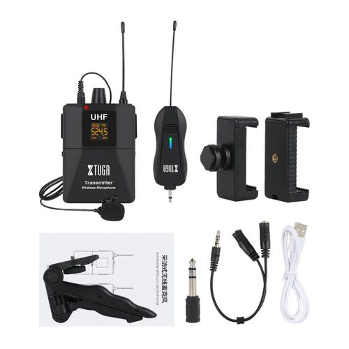 Avec trpied CM1 - Microphone Lavalier sans fil, camra avec Mini rcepteur Rechargeable pour tlphones, camras SLR, Interview, enregistrement en direct