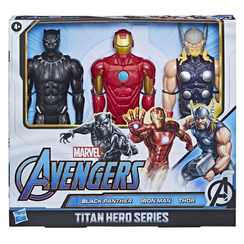 Avengers Movie Marvel Avengers Titan Hero Series Pack De 3 Black Panther Thor Iron Man