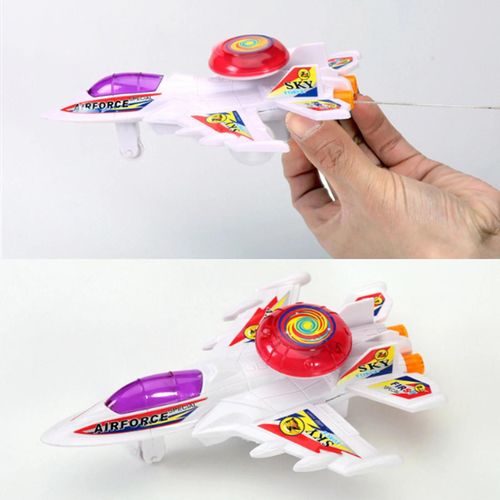 Avion Tirer Fil Modle Led Flash Lumineux Simulation Avion Miniature Enfants Jouet