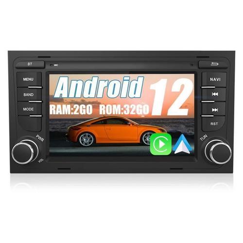Awesafe Autoradio Android 12 Pour Audi A4 B6 B7/S4/Rs4(2000-2012) Avec 7 Pouces cran Tactile Avec Gps Carplay Android Auto Wifi