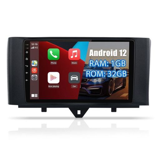 Awesafe Autoradio Android 12 Pour Mercedes Benz Smart 2011-2015,1go+32go 9 ''cran Avec Carplay Gps Wifi Bluetooth Android Auto