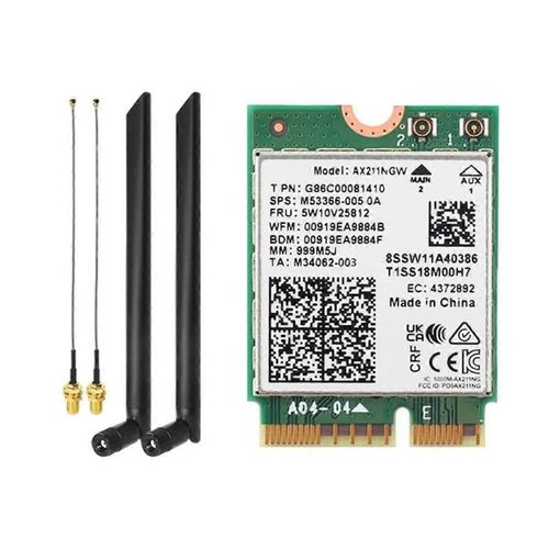 AX211NGW WiFi 6E Tri Band 2.4G/5G/6Ghz Rseau Sans Fil Carte Wifi Bluetooth 5.3 AX211 M.2 CNVio Wif