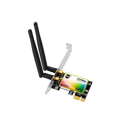 AX3000 Adaptateur WiFi6 PCIe Wifi double bande 3000 Mbps Carte Wi-Fi 6 sans fil 2.4G/5G 802.11Ac/AX pour PC