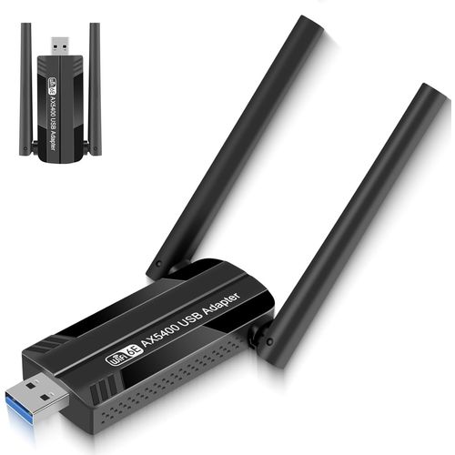 Ax5400 Cl Usb Wi-Fi Pour Pc,Adaptateur Wi-Fi Usb 3.0,Pc Longue Porte,Dongle Wifi 6E Pour Windows 10/11,Cryptage 2.4G/5G/6G Wpa3,Pilote Intgr,Adaptateur Wi-Fi  Faible Latence