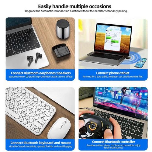 AX900 USB WiFi6 Adaptateur 2.4G/5Ghz Bluetooth5.4 900Mbps USB Dongle Rcepteur WLAN sans fil pour Win7/10/11(32/64 bits)