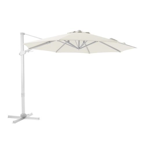 Axi Cyrus Premium Parasol Dport Blanc/Beige - Parasol Dport Rectangulaire  300cm - Parasol Pied Dport, Structure Aluminium - Rotation 360 - Parasol Dport Inclinable - Rsistant Aux Uv