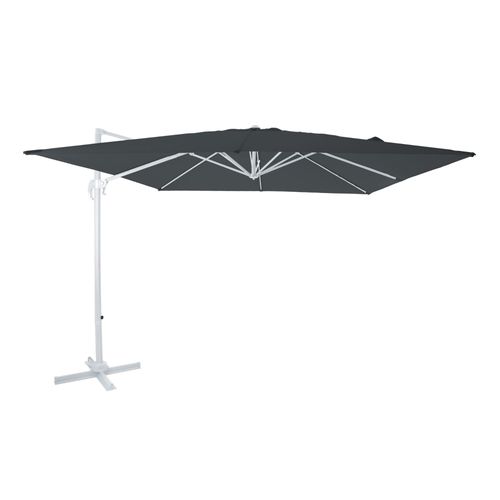 Axi Nima Parasol Dport Blanc/Taupe - Parasol Dport Rectangulaire 300x300 Cm - Parasol Pied Dport, Structure Aluminium - Rotation 360 - Parasol Dport Inclinable - Rsistant Aux Uv