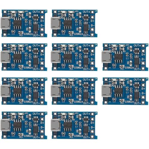 Ayu-10pcs Micro Interface D'entre Usb 5v 1a 18650 Module De Chargeur De Batterie Au Lithium Carte De Charge Avec Double Fonction De Protection