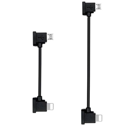 AYU-2 Cble pour DJI vers Lightning 30cm et 10cm Cble de Donnes Micro USB vers iOS pour Connecter Smartphones Tablettes  Tlcommande pour DJI Mini SE Mavic Pro Spark Mavic Air