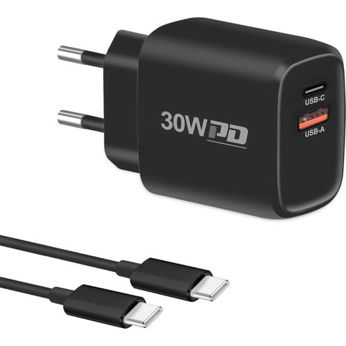 Ayu-30w Usb C Chargeur Avec 2m Cble Type C, 2 Port Rapide Chargeur Secteur Adaptateur Pour Google Pixel 9pro Xl/9pro/9/8a/8pro/8/7/6/9 Pro Fold/Watch, Iphone 15 Pro Max, Samsung Galaxy S24 Ultra