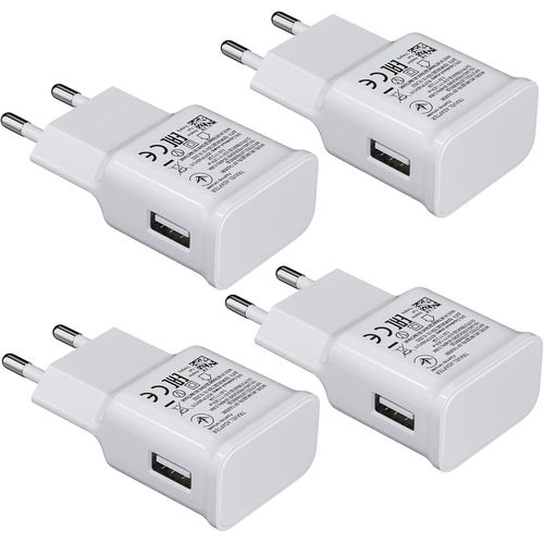 Ayu-4-Pack Chargeur Usb 15w Prise De Charge Compatible Avec Samsung S21 S20 S10 S6 S7 S8 S9 / Edge/Plus/Active, A20e, Z Flip3, Z Fold2 5g, Note 5 8, Note 9 10, Chargeur Rapide D'origine De Remplaceme