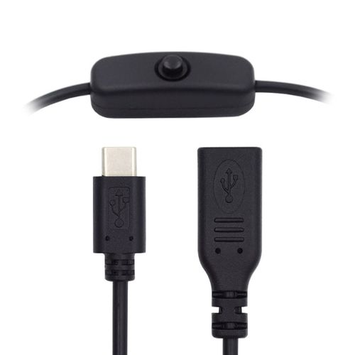 AYU-4A USB-C Type C Mle vers Femelle Bouton Marche/Arrt Interrupteur Bouton D'alimentation Pour Clavier Ordinateur Portable Raspberry Pi 4B Charge