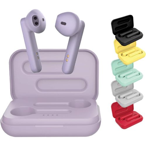 AYU-BE Pop couteurs Bluetooth 5.0 TWS - couteurs sans Fil Son Stereo 3D HD, Autonomie 25H, Etui de Chargement, Facile  Connecter, Micro Intgr, Lgers et Confortables pour iPhone/Android (Violet)