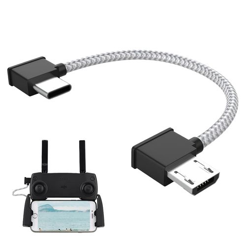 Ayu-Cble De Donnes De Tablette Vers Contrleur De 150 Mm, Cble De Donnes  Angle Droit De Type C Vers Micro Usb Pour Drone Rc Compatible Avec La Tlcommande Dji Mavic Air 2 / Mini 2