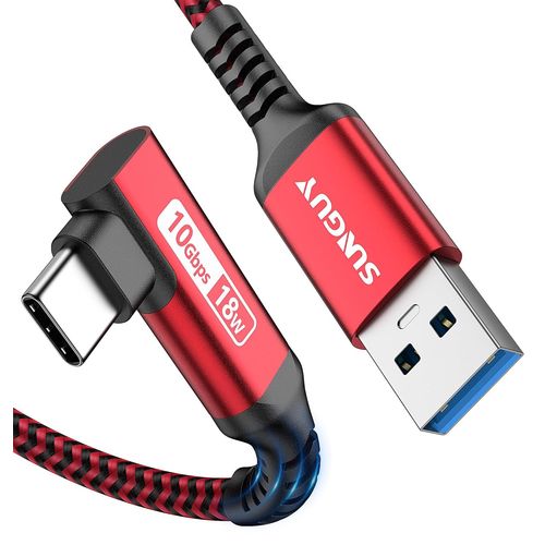 AYU-Cble de donnes USB C, 1.5 m 10 Gbps USB 3.1 Gen 2 cble de donnes et cble de charge, compatible avec Android Auto, Galaxy S22, SSD, Huawei P30/P20, Xiaomi Rouge