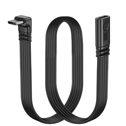 AYU-Cble plat court USB type C 2.0  90 degrs - PD 65 W