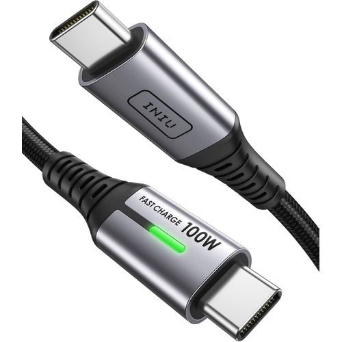 AYU-Cble USB C, 0.3m 100W PD 5A Cable USB C Charge Rapide QC 4.0 Chargeur Type C Nylon Tress pour iPhone 15 Samsung S23 Ultra iPad Air MacBook Pro Google Pixel 7 Xiaomi Switch PS5 Tablet S8 ECC.