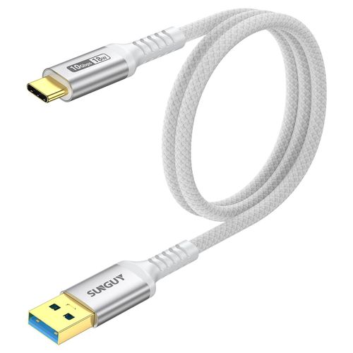 AYU-Cable USB C, 0.6m 10Gbps Cable USB vers USB C, Cable USB C Charge Rapide pour iPhone 16/15 Pro Max, Galaxy S24, Google Pixel, Android Auto, Huawei P40/P30, MacBook Pro-Blanc