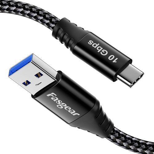 AYU-Cble USB C 1,5 m \u2013 USB A vers type C 3.2 Gen 2 Cordon tress 10 Gbit/s Android Auto Type C Cble de donnes 3 A Charge rapide Compatible avec SSD portable Galaxy S23 X-box PS5 Contrleur