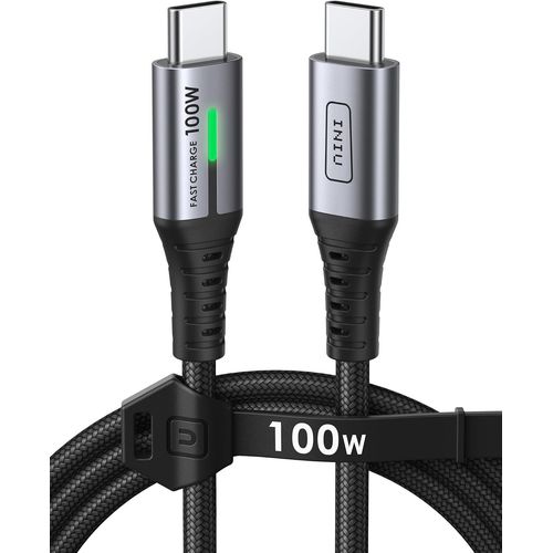 AYU-Cble USB C, 1m 100W PD 5A Cable USB C Charge Rapide QC 4.0 Chargeur Type C Nylon Tress pour iPhone 16 15 Samsung S23 Ultra iPad Air MacBook Pro Google Pixel 7 Xiaomi Switch PS5 etc.