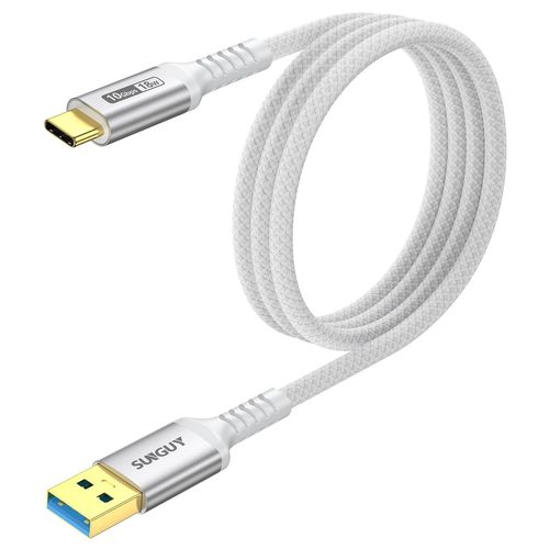 AYU-Cable USB C, 1m 10Gbps Cable USB vers USB C, Cable USB C Charge Rapide pour iPhone 16/15 Pro Max, Galaxy S24, Google Pixel, Android Auto, Huawei P40/P30, MacBook Pro-Blanc