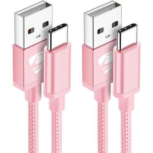 AYU-Cble USB C [1M+2M/Lot de 2] Cable USB C Charge Rapide 3A Cordon Chargeur USB C Tress Cable USB USB C pour Samsung Galaxy S21 S22 S23 S24 S9 A14 A15 A52,Xiaomi,Google Pixel,Huawei,iPhone16 15