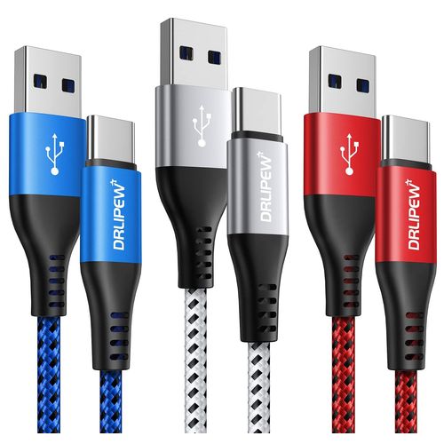 Ayu-Cble Usb C [1m,Lot De 3],Cable Chargeur Usb Type C 3a Charge Rapide Pour Samsung Galaxy S10 S20 S21fe S22 Plus Ultra S9 S8,A12 A13 A20e A22 A31 A32 A41 A51 A52 A71 A72,A3 A5 2017,Sony Xperia Xz,