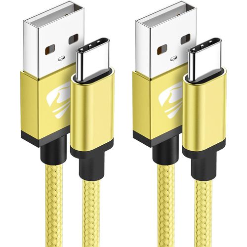 Ayu-Cable Usb C,[2m+1m/Lot De 2] Charge Rapide 3a Fil Cable Chargeur Type C Nylon Tress Cble Usb A Vers Usb C Pour Samsung Galaxy S20 S21 S22 S23 S9 A34 A52,Huawei,Switch,Google,Macbook,Ipad