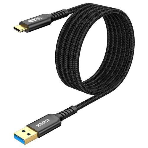 AYU-Cble USB C, 3 m Cble USB A vers C 5 Gbps Cble en nylon tress de Compatible avec iPhone 16/15 Pro Max, Galaxy S24 S23 S22, Android Auto-Noir