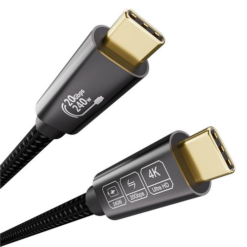 AYU-Cable USB C 3m,USB C 3.2 Gen2 20Gbps,Vido 5K@60Hz 4K@144Hz Cble USB C vers USB C 240W 48V/5A pour Thunderbolt 4/3,iPhone16,iPhone15,Switch,MacBook,VR, Display USB C,SSD,Switch