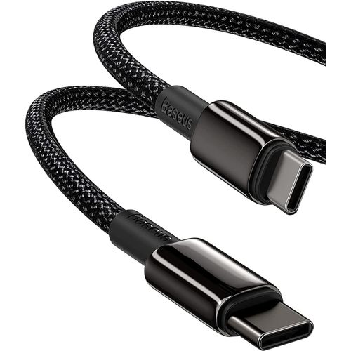 AYU-Cble USB C, Cble de Chargement Rapide 100W PD 5A QC 4.0 USB C vers USB C, Cble de Donnes Type C Tress en Nylon pour Samsung S21 S20+ S10 Note 10 iPad Pro MacBook Pro Google Pixel (2M)