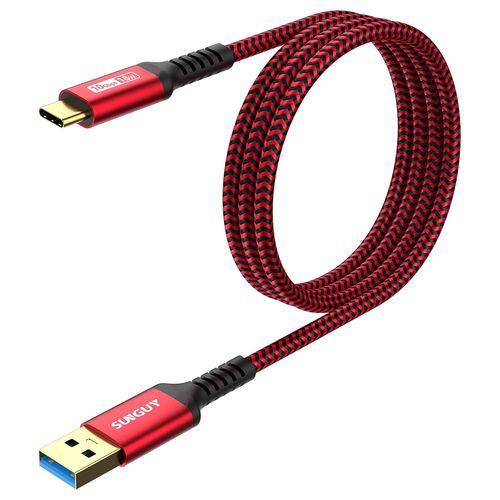 AYU-Cble USB C Charge Rapide, 1M 10Gbps Cble Transfert de Donnes USB C, Cable USB C Android Auto Compatible avec Samsung S23/21 A51 S23 ultra, Huawei P50, Pixel-Rouge