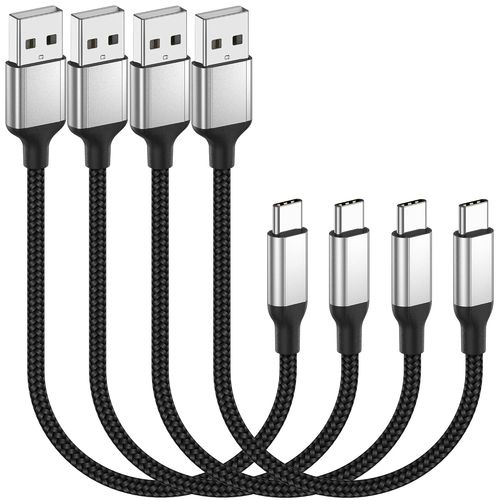 AYU-Cble USB C court 20 cm, paquet de 4 cbles de charge rapide 3A Cble de charge USB C court Cble USB C vers USB A Cble de donnes de type C pour Huawei Mate 50/40/30 Pro Xiaomi Samsung Gala