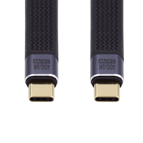 AYU-Cble USB C USB4 USB Type C 40 Gbit/s PD 240 W 100 W 8 K Plat Fin FPC Cble d'extension de charge de donnes 13 cm