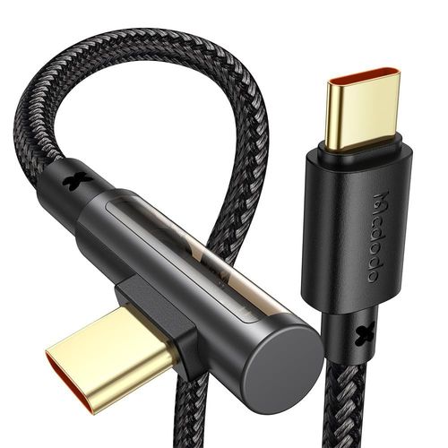 AYU-Cable USB C vers USB C 100 W Fiche coude  90 (1,8 m) Cable USB-C avec charge rapide PD 3.0 et transfert de donnes Compatible avec MacBook, Samsung, iPad, iPhone, ordinateurs portables