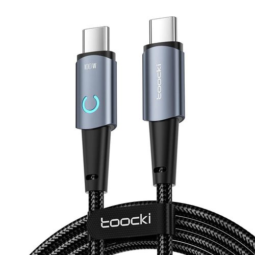 Ayu-Cble Usb C Vers Usb C, 100w Pd, 5a Transfert Donnes Rapide, Nylon Tress Avec Lumire, Compatible Avec Iphone 16 15 Pro Plus Max/Ipad/Galaxy S23 S22 / Airpods/Pixel, 1 M - Gris