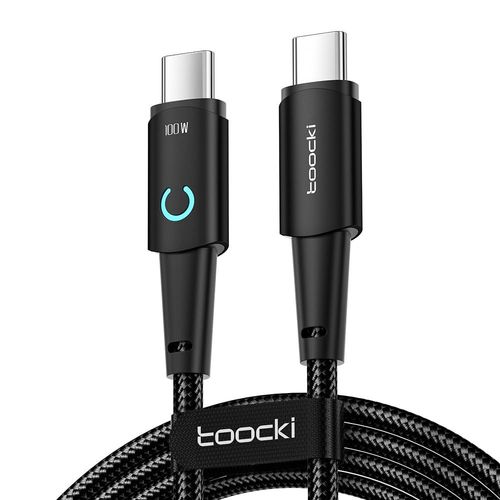 Ayu-Cble Usb C Vers Usb C, 100w Pd, 5a Transfert Donnes Rapide, Nylon Tress Avec Lumire, Compatible Avec Iphone 16 15 Pro Plus Max/Ipad/Galaxy S23 S22 / Airpods/Pixel, 3 M - Noir