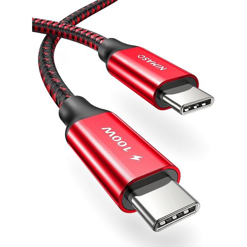 AYU-Cble USB C vers USB C 1M,Cble USB Type C Charge Rapide 100W 20V/5A PD Nylon Tress pour MacBook Pro,iPad mini 6/Pro 2021/2018,Samsung Galaxy S20/S10,Note 10, A70,Google Pixel,Nintendo Switch