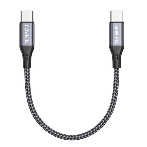 Ayu-Cble Usb C Vers Usb C Court 50cm, Cble Usb Type C Charge Rapide Pd 60w Nylon Tress Compatible Avec Samsung Galaxy S20 S10 S9 S8, Pad Pro, Google Pixel