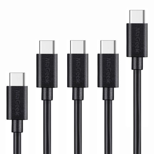 AYU- Cbles USB Type C vers USB 2.0 (Lot de 5, 0,3m, 1,0mx3, 1,8m) de Donnes et Charge pour Samsung Galaxy S20, S10, Nexus 6P, LG, new MacBook, Google Pixel XL, et plus (Noir)