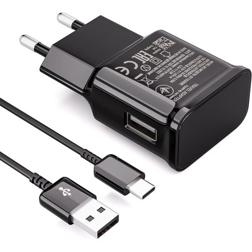 Ayu-Chargeur Avec Cable De Charge Usb De Type C Chargeur Rapide Pour Samsung Galaxy S8 S8+ S9 Plus S9+ S10 S10 Plus S10e A50 A40 A30, Chargeur Rapide De Rechange D'origine Chargeur De TLPhone Por