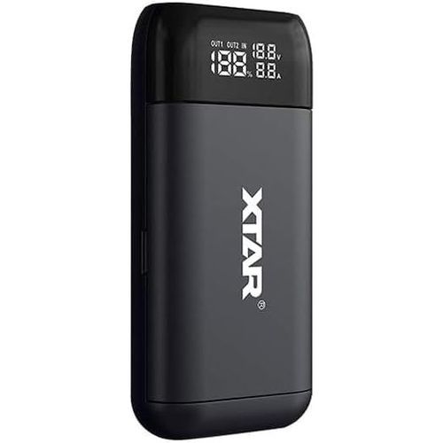 Ayu-Chargeur De Batterie Rapide + Power Bank Xtar Pb2s Type-C Chargeur De Batterie Portable Double Fonction Usb C Pour 18650 18700 20700 21700 (Piles Non Incluses)