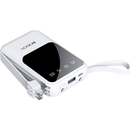 AYU-Chargeur de Tlphone Portable 10000 mAh Charge Rapide 3.0 USB Power Bank Affichage LED Charge Rapide Batterie Externe Compatible avec Google LG Android Samsung Galaxy Nintendo Switch (Blanc)