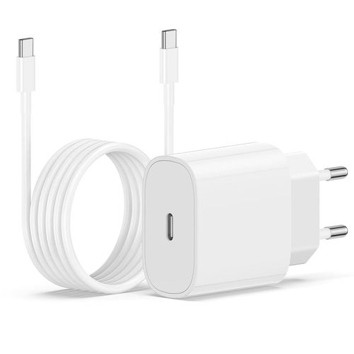 Ayu-Chargeur Iphone 15 16, 20w Usb C Chargeur Rapide 2m Cable C To C Pour Iphone 16/16 Pro Max/15 Pro/15 Plus Ipad Pro 12.9/11 Inch, Air 5 4, Samsung Galaxy,Adaptateur Secteur