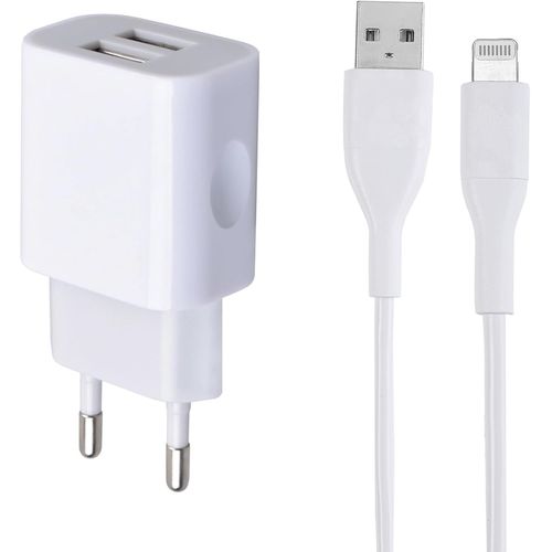 Ayu-Chargeur Iphone - Prise Chargeur Usb Multiple + Cble Iphone Pour Iphone 14/14 Plus/14 Pro/14 Max/13/12/11 Xr Xs Se Mini X 8 7 6, Ipad, Airpods - Embout Tete Chargeur Iphone Avec Cble Lightning