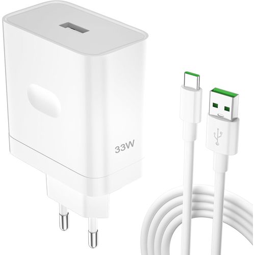 AYU-Chargeur SuperVooc 33W et Cble USB Tipo C 1 Metro pour tlphones Oppo Pad Neo Reno8 T A79 A38 A58 A78 A57 A77 pour OnePlus Nord N20 N300 CE 2 Lite 5G, Dart Charge pour realme C67 narzo 50 9 Pro
