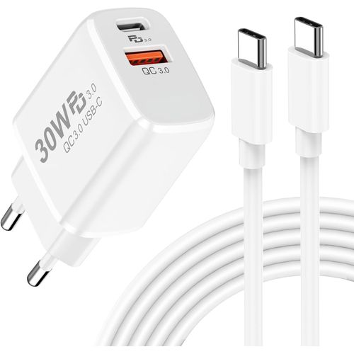 Ayu-Chargeur Usb C Charge Rapide Pour Google Pixel 9 Pro/8 Pro/8a/7 Pro/6,30w Chargeur Rapide Usb C Prise Type C Pd&qc3.0 Adaptateur Secteur Per Samsung S25/S24/S23,Xiaomi,Iphone 16/15 (Yh-30wac)