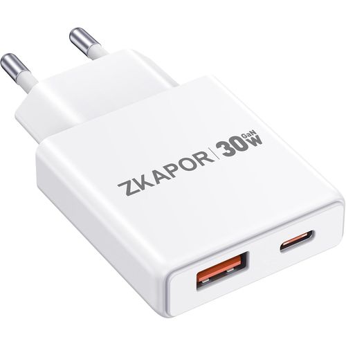 AYU-Chargeur USB C, Prise 30W Secteur Rapide 2 Port Adaptateur USB A Type C Secteur pour iPhone 16/16 Pro/16 Pro Max/16 Plus /15/14/13/12/11/SE, Samsung Galaxy S24 S23, Huawei, Pad Pro/Air, Pixel